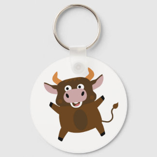 Cute funny bull key ring