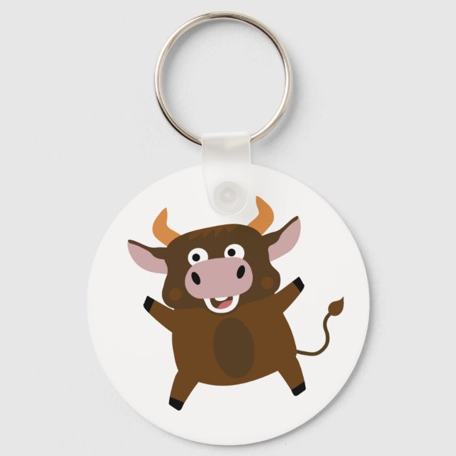 Cute funny bull key ring (Front)
