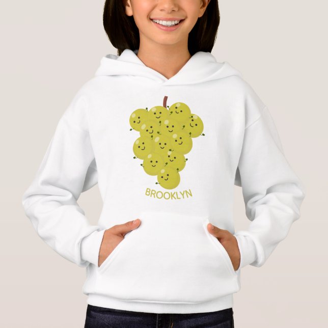 Cute funny bunch of grapes cartoon illustration (Front)