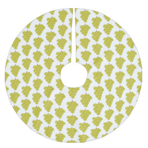Cute funny bunch of grapes cartoon illustration brushed polyester tree skirt