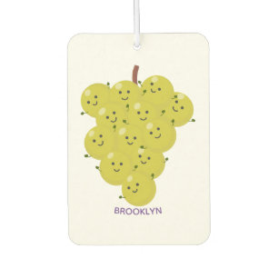 Cute funny bunch of grapes cartoon illustration car air freshener