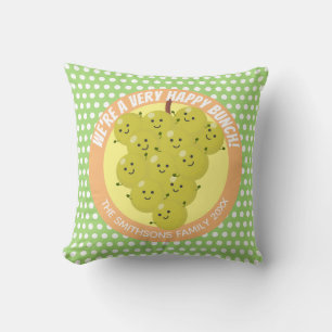 Cute funny bunch of grapes cartoon illustration cushion