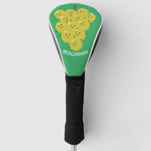 Cute funny bunch of grapes cartoon illustration golf head cover
