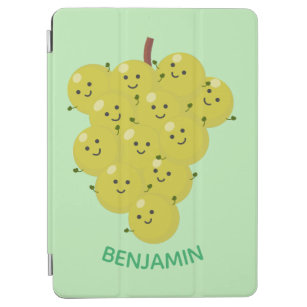 Cute funny bunch of grapes cartoon illustration iPad air cover