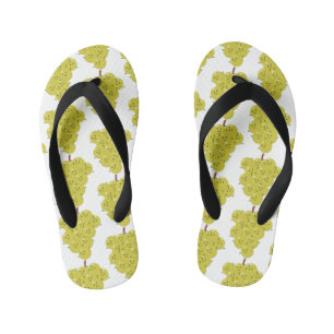 Cute funny bunch of grapes cartoon illustration kid's jandals