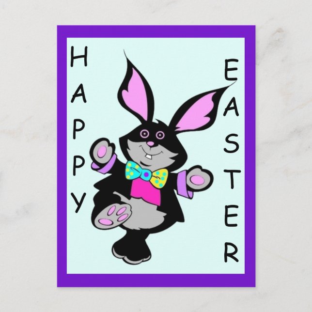 Cute Funny Bunny for Kids Happy Easter Postcard (Front)
