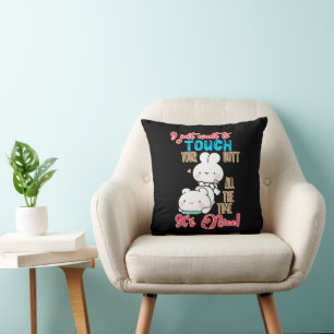 Cute Funny Bunny I Just Want To Touch Your Butt Cushion