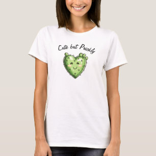Cute Funny Cactus Heart Valentine's Day  T-Shirt