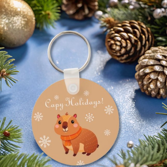 Cute funny capybara   key ring (Creator Uploaded)