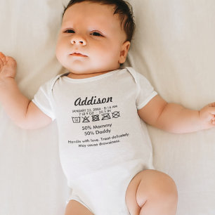 Cute Funny Care Label Humourous Baby Bodysuit
