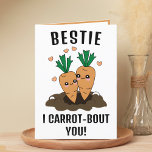 Cute Funny Carrot Pun Best Friend Happy Birthday Thank You Card<br><div class="desc">Looking for a unique way to express your love and humour to your best friend? Our funny carrot pun greeting card is the perfect choice for a bestie on his or her birthday! Customise it by adding your own personal message.</div>
