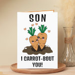 Cute Funny Carrot Pun Son Happy Birthday Thank You Card<br><div class="desc">Looking for a unique way to express your love and humour to your child? Our funny carrot pun greeting card is the perfect choice for your son on his birthday! Customise it by adding your own personal message.</div>