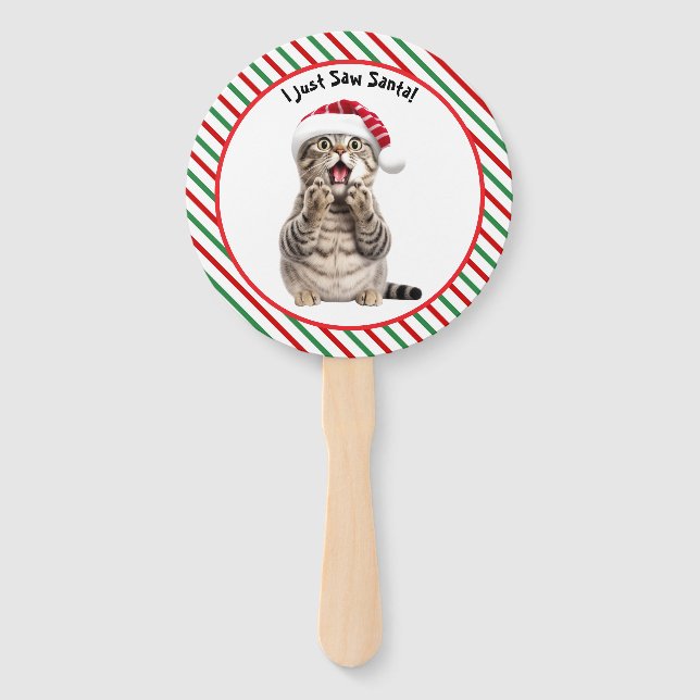 Cute Funny Cartoon Christmas Cat Set of Fans (Back)