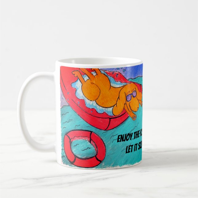Cute Funny Cartoon Dog Coffee Mug (Left)