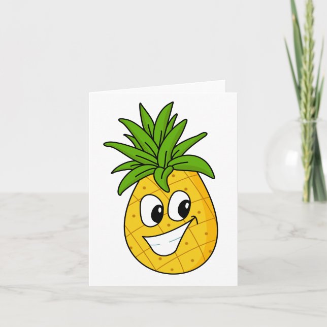 Cute Funny Cartoon Pineapple Generic Any Use  Card (Front)