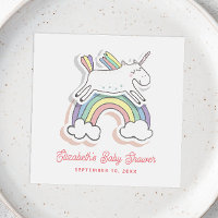 Cute funny cartoon rainbow unicorn baby shower