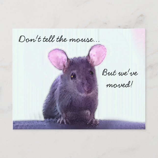 Cute Funny Cartoon Style Mouse Moving Announcement (Front)