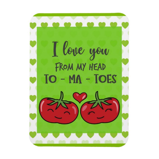 Cute Funny Cartoon Tomatoes I Love You Magnet (Vertical)