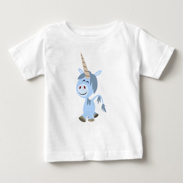 Cute Funny Cartoon Unicorn Baby T-Shirt (Front)