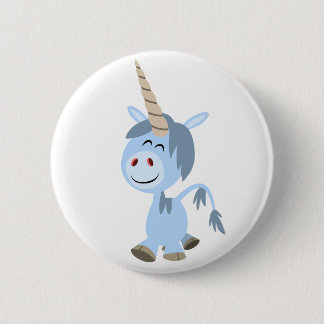 Cute Funny Cartoon Unicorn  Button Badge