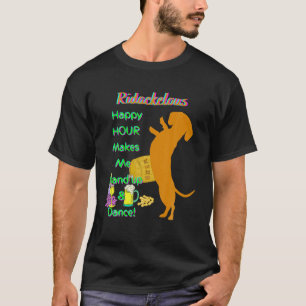 CUTE FUNNY CASUAL DACHSHUND LOVER HAPPY HOUR NOVEL T-Shirt