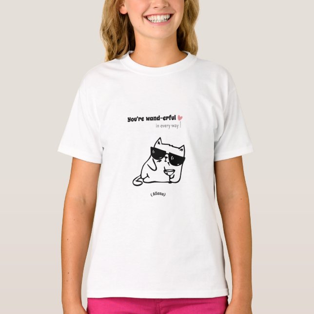 Cute Funny Cat Birthday T-Shirt (Front)