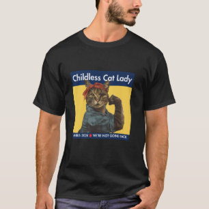 Cute Funny Cat Childless Cat Shirt Harris 2024 Wom