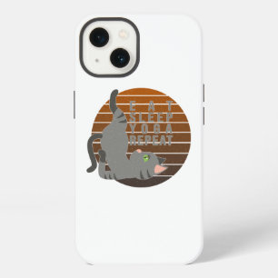 Cute funny cat doing yoga. funny yoga design iPhone 13 case