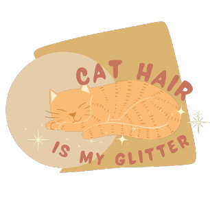 Cute Funny Cat Hair Is My Glitter Text Cat Image T-Shirt