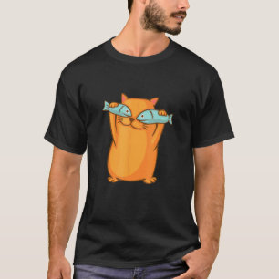 Cute funny cat has fish eyes, scrapers, rent T-Shirt