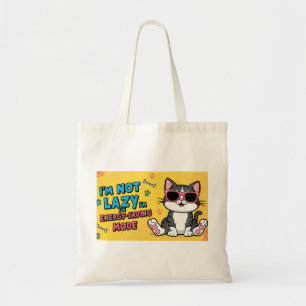 Cute funny cat joke sunglasses shopping tote bag e
