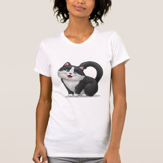 Cute Funny Cat Lover Heart Shape T-Shirt