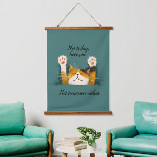 Cute Funny Cat Nap Hanging Tapestry