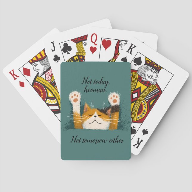Cute Funny Cat Nap Playing Cards (Back)
