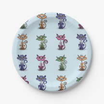 Cute Funny Cat Paper Plate