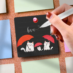 Cute Funny Cat post it notes minimalist kitten art