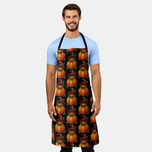 CUTE FUNNY CAT PUMPKIN APRON