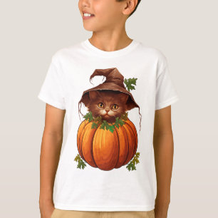 CUTE FUNNY CAT PUMPKIN T-Shirt