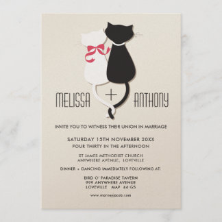 Cute Funny Cats Bride Groom Wedding Invitation