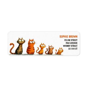Cute Funny Cats Quirky Cat Lover Return Address