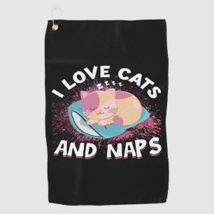 Cute funny Cats with Quote Cat-Lover Golf Towel