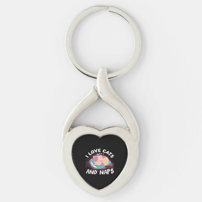 Cute funny Cats with Quote Cat-Lover Key Ring (Front)