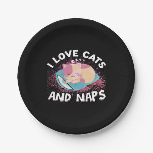 Cute funny Cats with Quote Cat-Lover Paper Plate