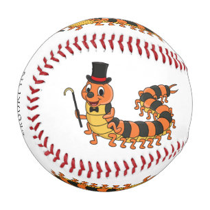 Cute funny centipede cartoon illustration baseball