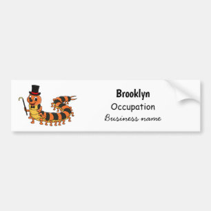 Cute funny centipede cartoon illustration bumper sticker