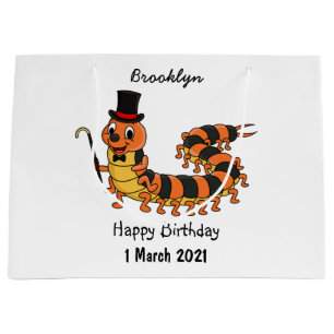 Cute funny centipede cartoon illustration large gift bag