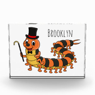 Cute funny centipede cartoon illustration photo block
