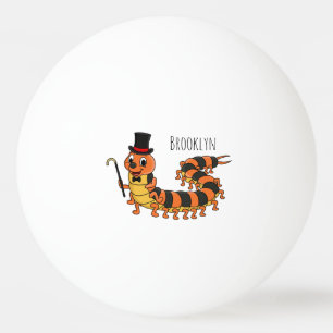 Cute funny centipede cartoon illustration ping pong ball