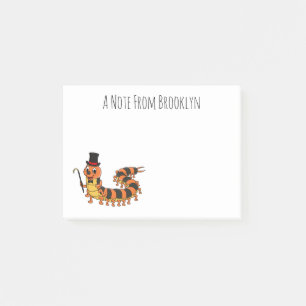 Cute funny centipede cartoon illustration  post-it notes
