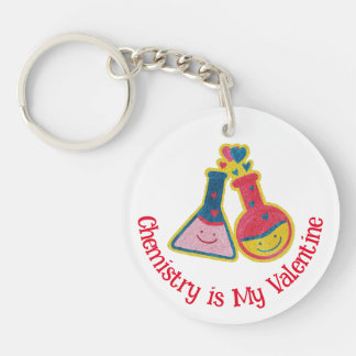 Cute Funny Chemist Valentine's Day Chemistry Keych Key Ring